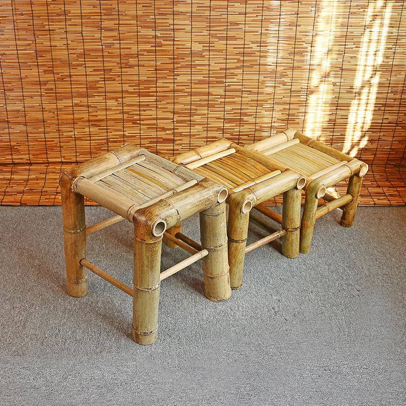 竹编凳小竹凳子小板凳传统老式50692凳茶田园村手工凳古风乡摄影