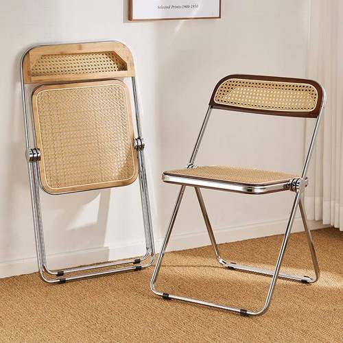 新款创意藤编现椅用折叠椅网红55007出租拍照化屋妆家椅代简约餐