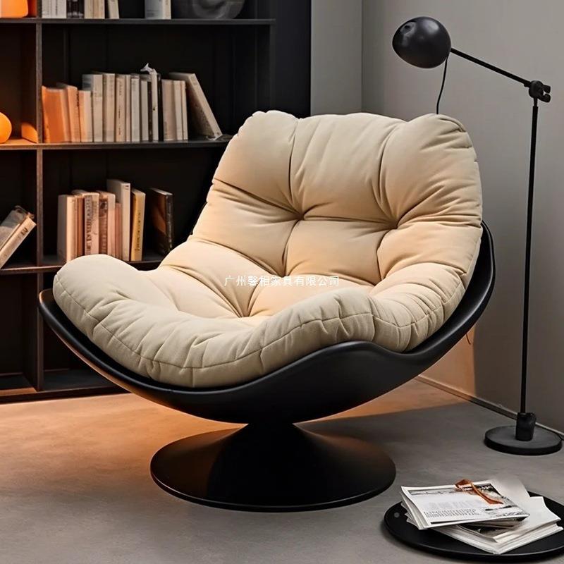 极简轻奢沙躺椅意发式厅阳台人客位休闲书房读单书椅转椅10054303