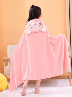9ZRT儿童浴斗篷浴帽男女F769T6MH宝宝带袍比纯棉吸水婴巾儿洗澡可