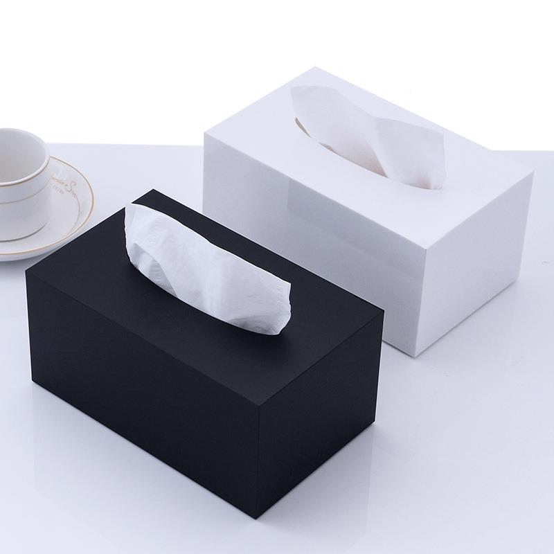 亚克力盒抽纸客厅会议室商用简约盒子纸盒VWR酒店奢黑色抽轻纸巾
