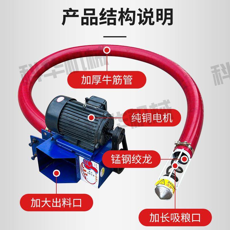 家载用车小型式绞龙吸粮机抽颗粒沙水泥SWU上料玉米机小麦稻谷抽