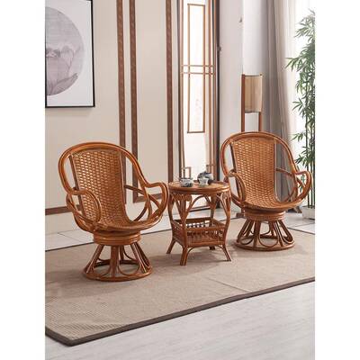 阳高台几背藤三件套家用简约休闲客厅茶AXR圆桌真靠背椅茶桌椅椅