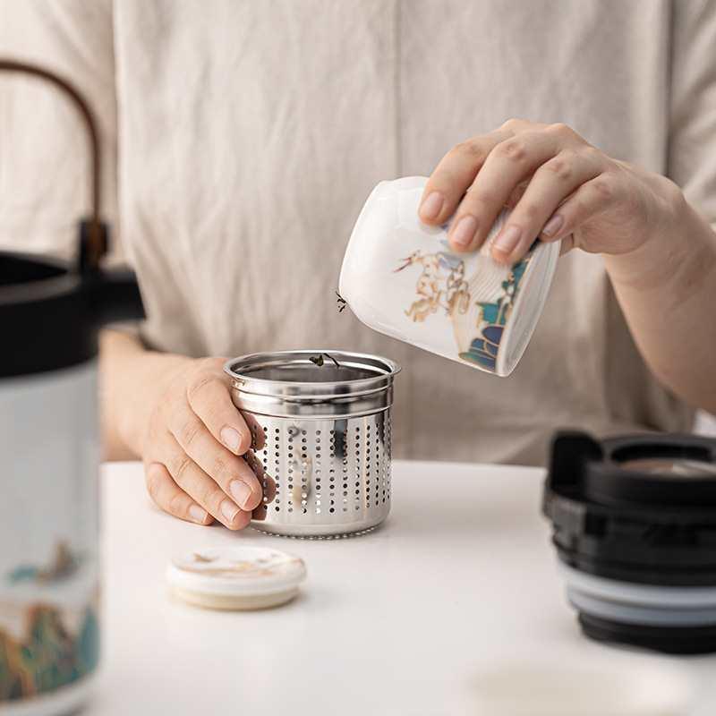 一老白茶焖茶壶师闷泡新款陶瓷胆泡茶中无品牌/式内白大家用保温