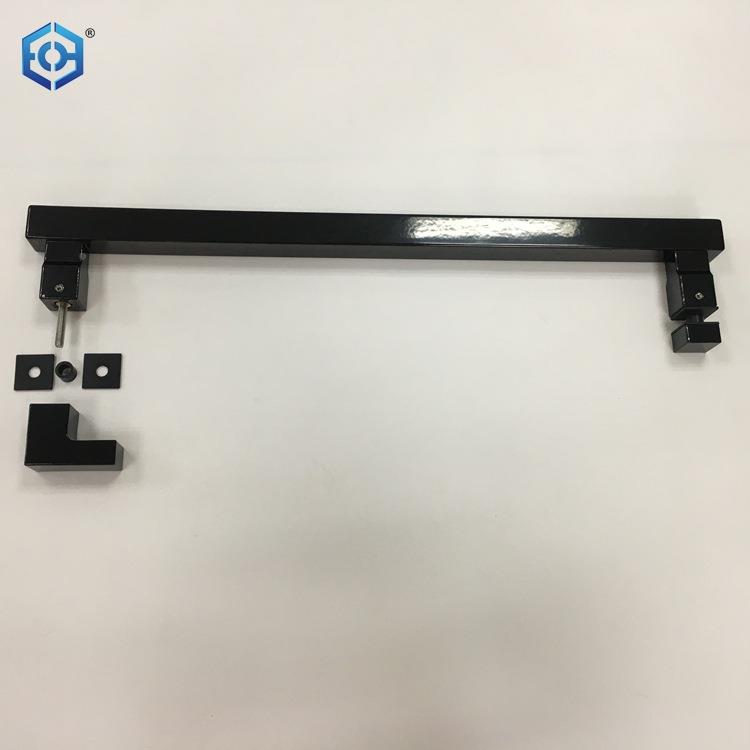 不锈手钢方管店公寓淋浴房拉工五金黑色喷73206粉玻璃大酒门拉程手