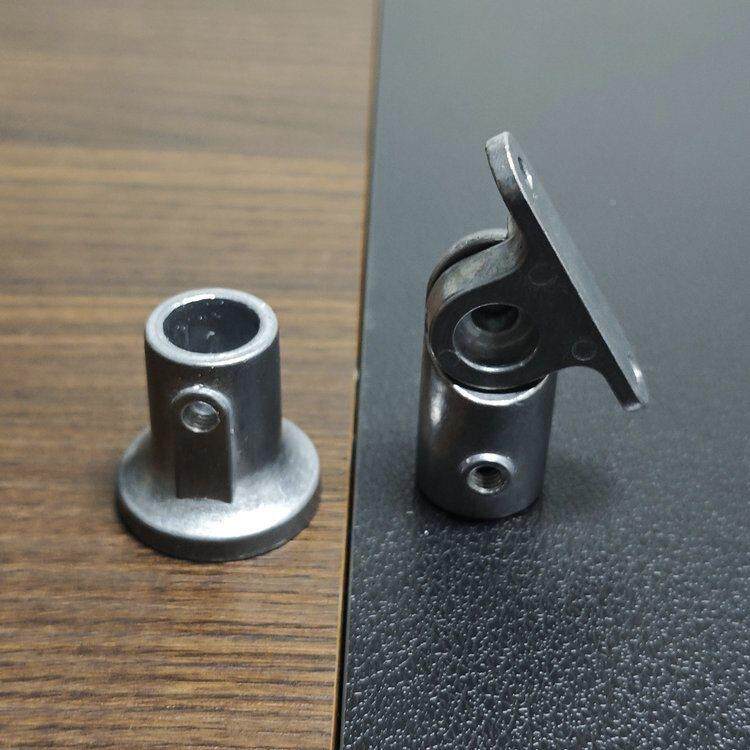铁艺楼梯立柱手围护栏下杆侧装TMM斜铝制底座坡摇头扶上配件