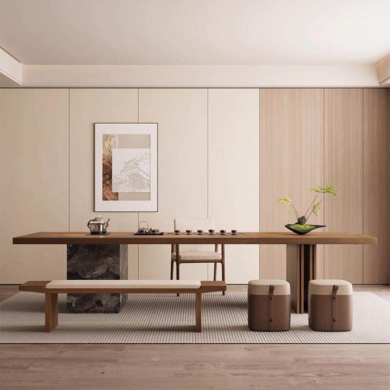 实意式极简客木板茶桌椅组合大高端泡茶台67679一体厅家用功夫实