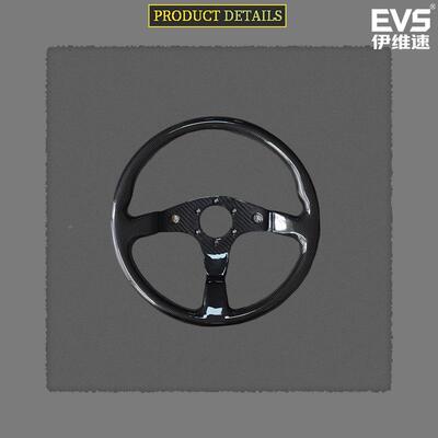 通用14英动寸真碳纤维赛运方向车盘/直SK-00034径350mm70mm螺丝孔