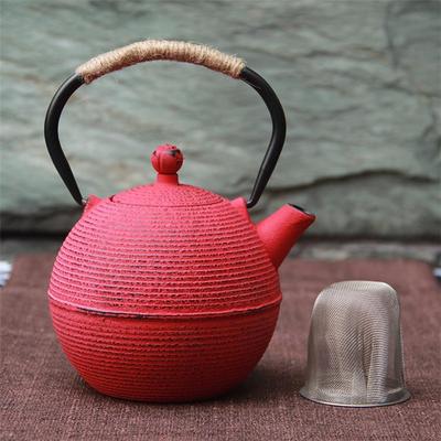 摆热销酒店饮1A-680ml彩色铁壶餐80ml铁茶壶美式欧式0铸铁茶壶家