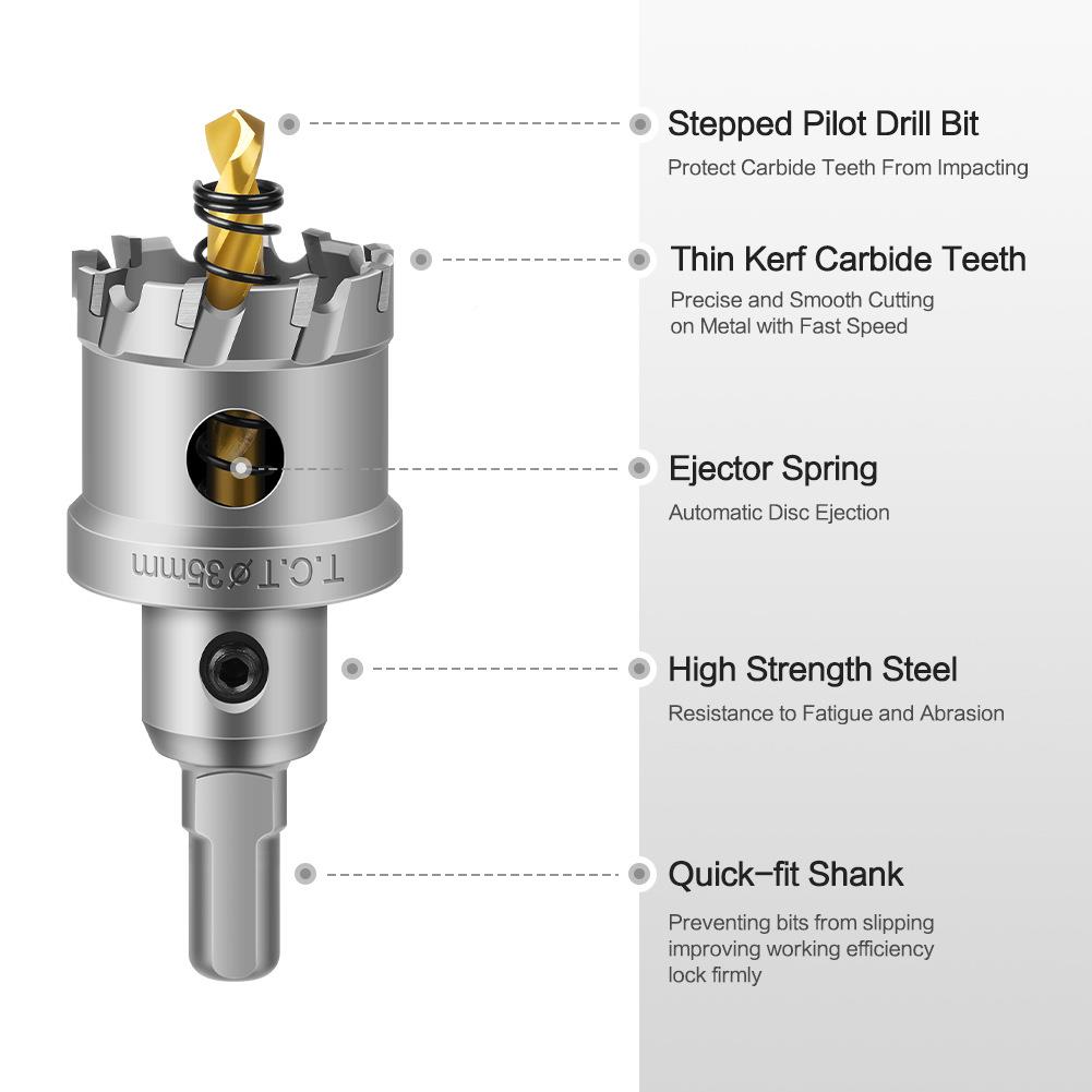 尼锈卡合金开孔器不钢钻头金属钢厚铁板扩板孔镀钛无品牌/钻铝盒