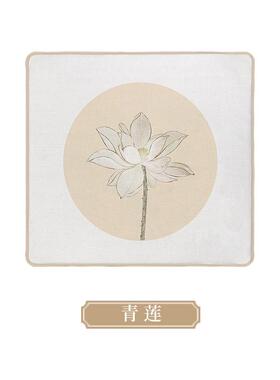 aza3禅意新中式坐垫莲花红木沙发椅垫座垫圈椅餐椅垫太师椅薄款椅