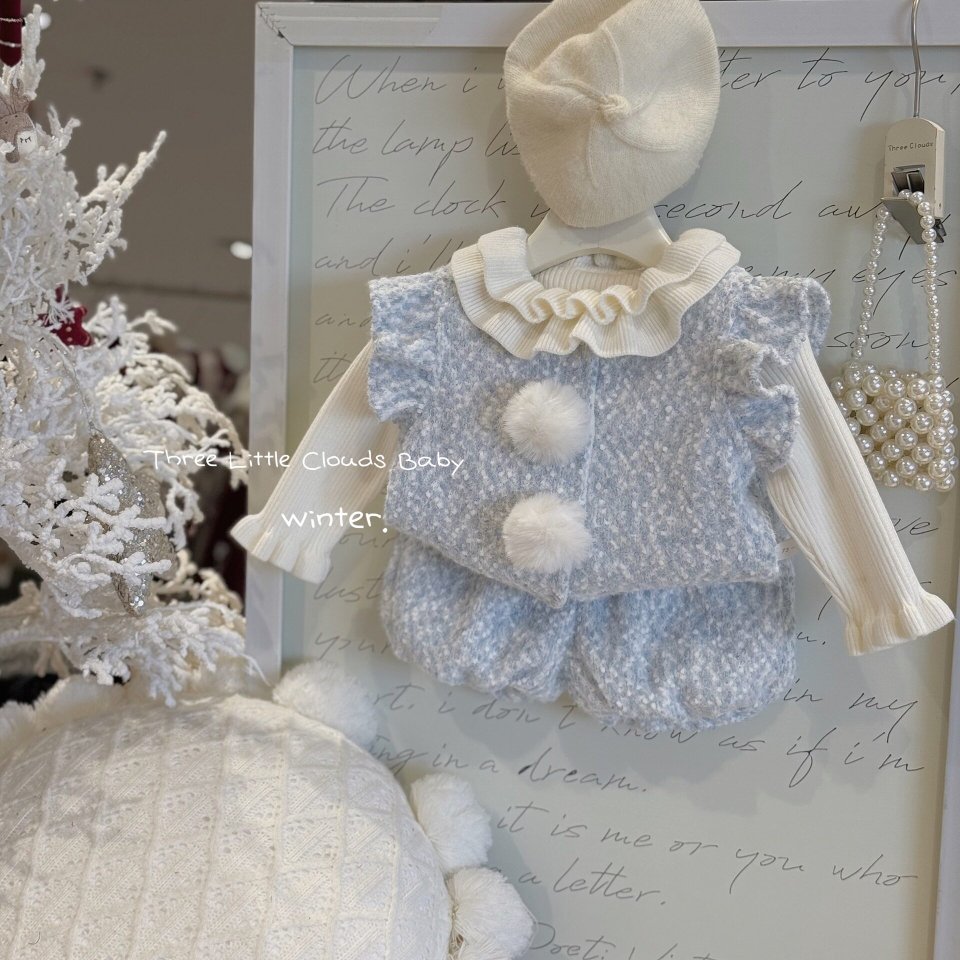 女童冬季毛绒花边套装婴儿童秋冬韩版加绒洋气可爱毛球短裤两件套,童装/婴儿装/亲子装,套装,淘宝优惠券,粉丝福利购,淘宝优惠卷