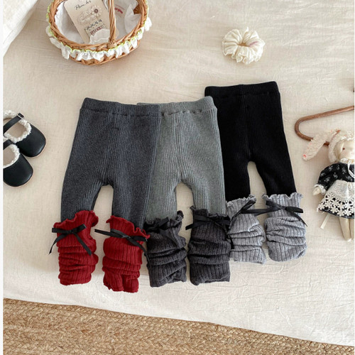 女宝宝秋冬季加厚加绒堆堆袜裤子