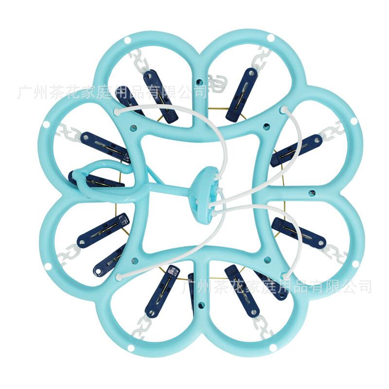 茶花16夹连心晒衣架内衣架塑料晒架袜架07021T