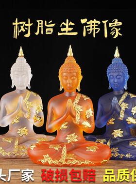 东南亚佛像印度坐佛泰式禅意水琉璃树脂工艺摆件量大从优源头工厂