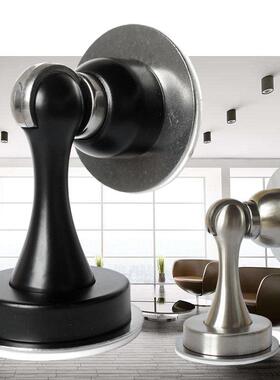 双用黑色免打孔不锈钢门吸防撞门顶墙吸卧室房门门挡强磁吸门器