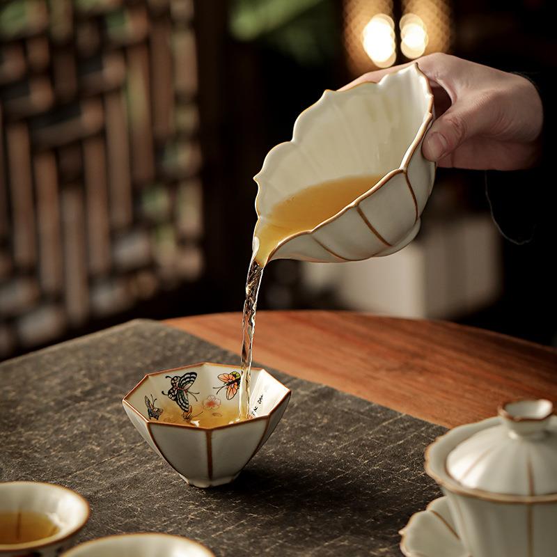 台湾汝窑公道杯开片可养倒茶器单个冰裂茶具分茶杯家用茶道配件