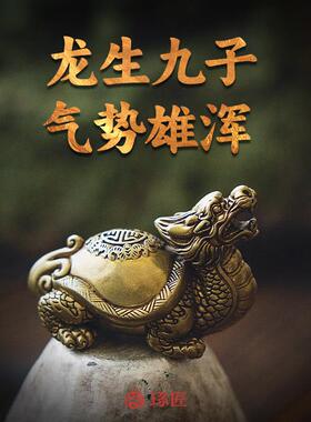 房铜霸下丨琢匠文玩原龟创龙桌面黄摆件纯铜FXI茶宠玄武文镇纸手