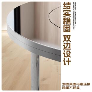 304无品牌\/厚锈钢圆桌家用餐饭桌饭台圆台可折叠免桌安加装可不