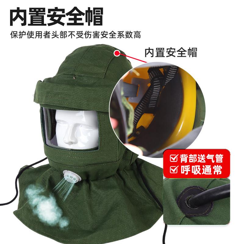 喷砂帽磨帽帆喷布砂漆大头打弯玻璃风帽工业披肩防尘防溅风沙面罩
