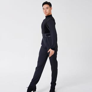 歌瑞亚舞功服拉丁舞服训士练功服圆领CR545-CR丝绒灯笼男长袖上衣