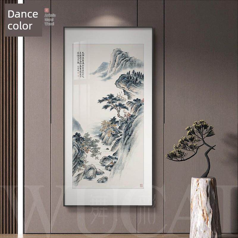 新端中风入口国大厅装饰山水画走廊过道财JB8503富靠山画壁画高浮