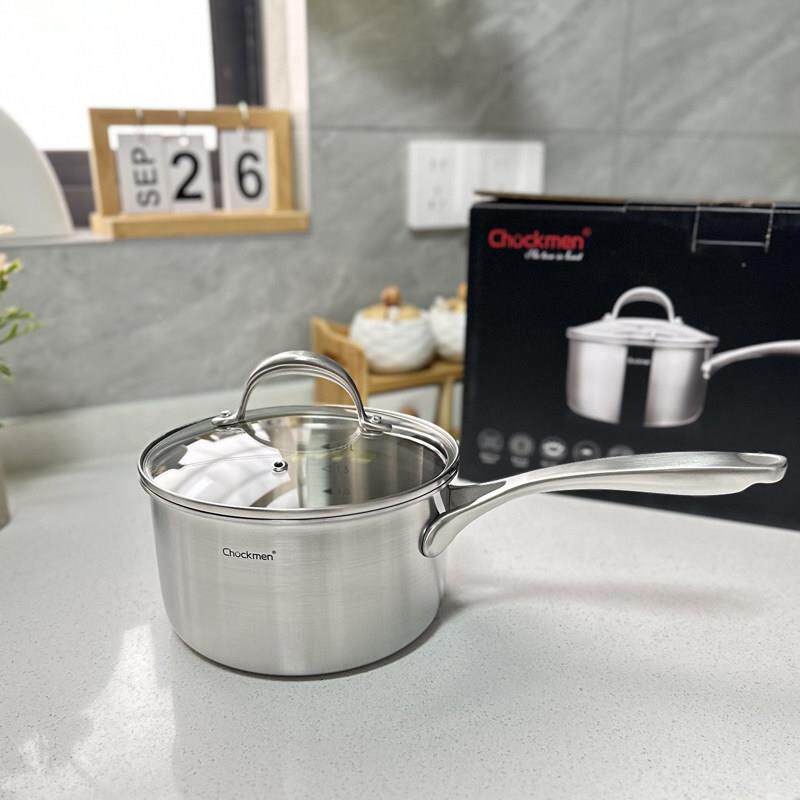 无涂层8/10不锈钢奶锅 单柄加厚宝用宝食品锅副家煮汤锅16/118cm