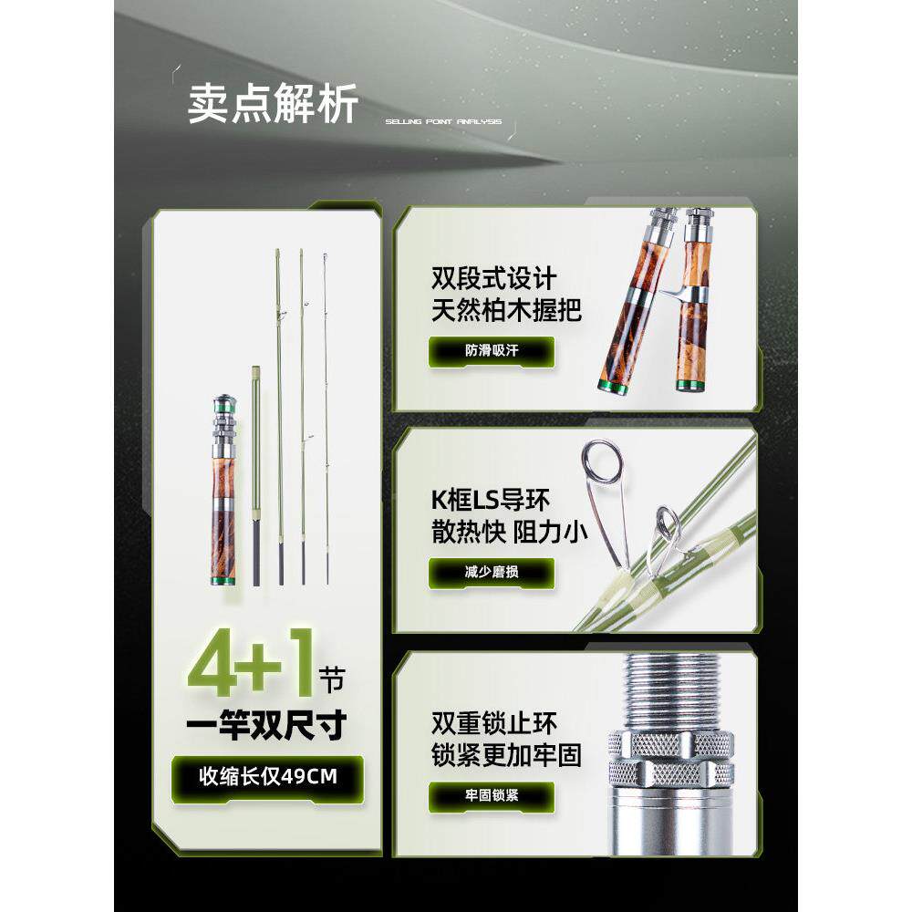 钓迷木清竿川旅竿行路亚全套多节携碳素变节UL便溪流XXZ马口微物