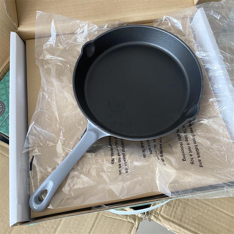 平底锅家用铁煎锅铁锅珐煎盘1英寸燃气琅电磁0NVM炉适铸用