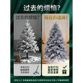 圣诞树2.1m南洋老丈杉人落雪植INO绒加密带布灯北欧风豪华装 场饰