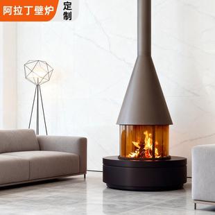 壁炉火木柴室内取暖电装DA28饰民宿咖啡厅喇叭真悬挂火吊炉仿真子