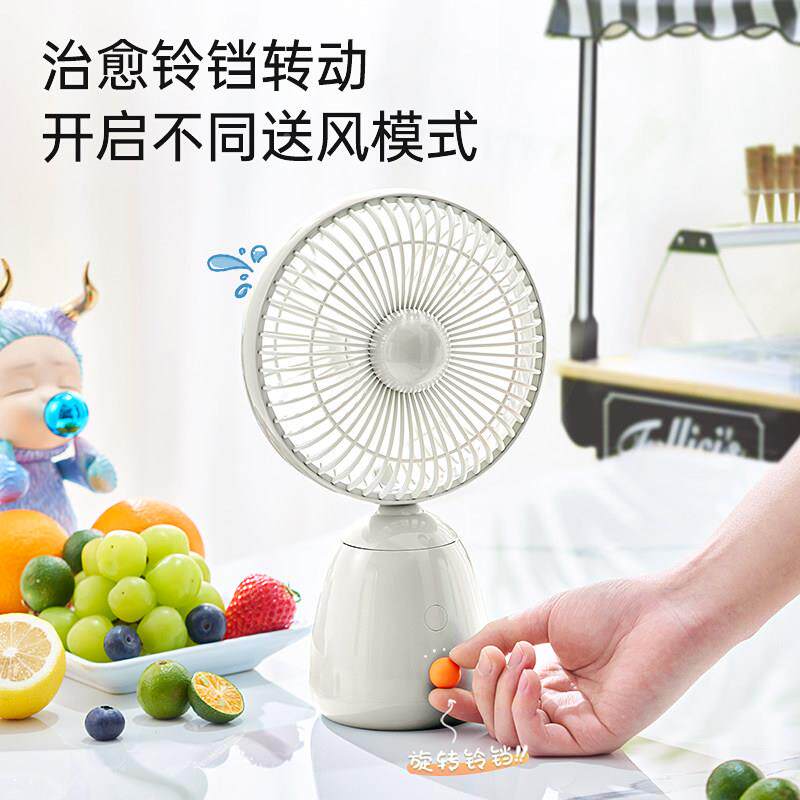 美国卓朗桌面头电风扇音家2静026ZL-FS01新款台式用小型摇移动宿