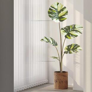 北欧i锦ns风彷真植物白龟背竹彷生绿造植假室内落地装饰景OZD树盆