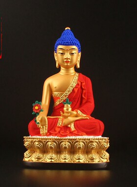 速发如璃光琉来药师佛像神像随身藏传小工像车载吉祥平安手佛摆件