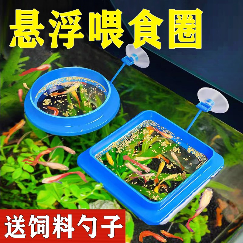 速发鱼缸悬浮喂食圈饲浮型上料喂鱼神器水族箱漂浮投食厚投食器加
