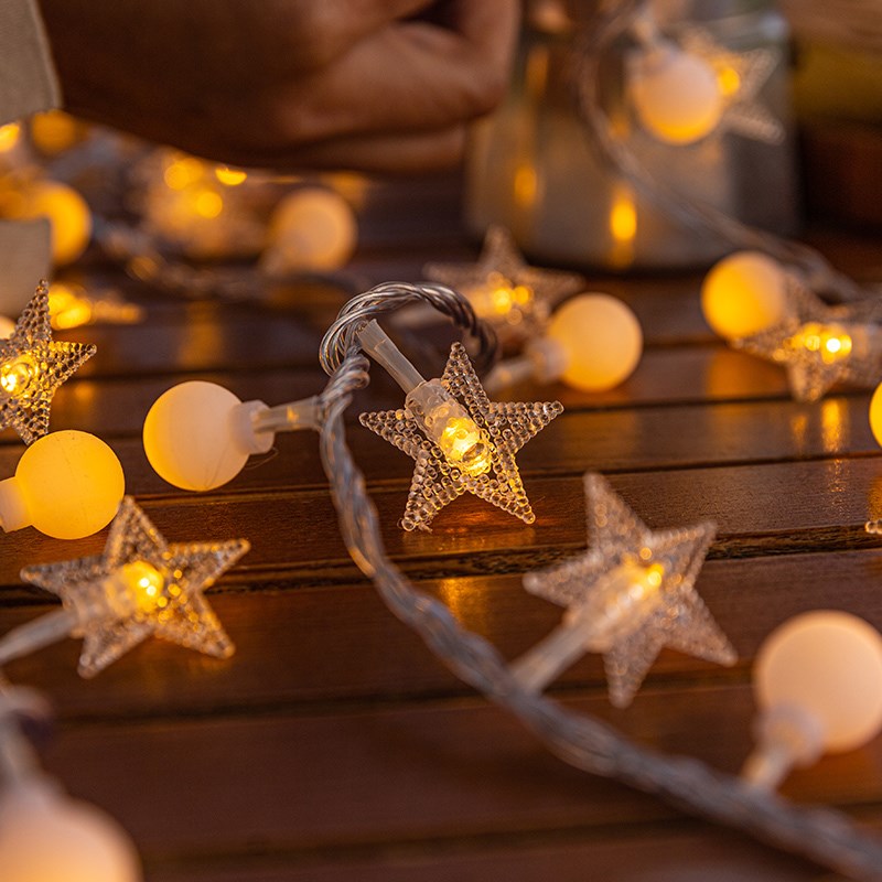 速发室内氛围小置布彩灯闪灯天灯满串星户外露营防水帐篷装饰灯带