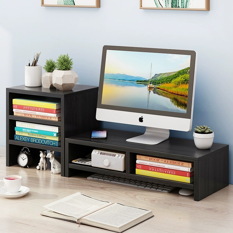 速发电脑增物架垫高底座台支式架桌面收纳架子办公桌置高架托架