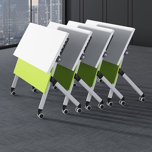 速发折叠培训议双人长条辅导班培训机构课桌可移动办公桌桌会椅桌