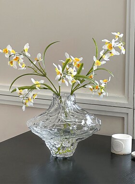 速发客翠桌面装饰众璃花瓶摆件插花小厅兰花轻奢高级感小玻复古