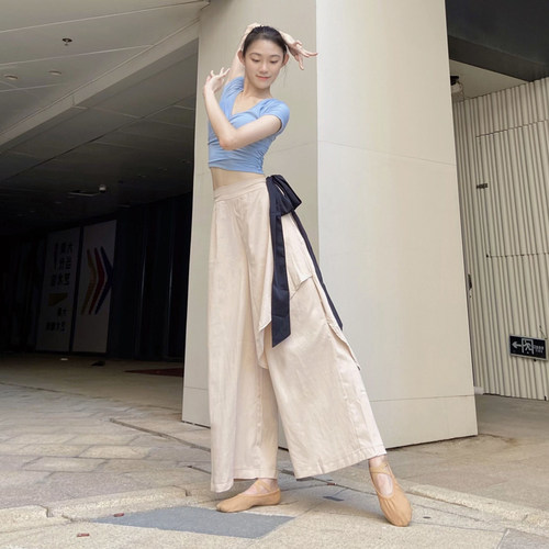速发舞裤服古典舞飘服舞练功逸舞蹈蹈高级感阔腿裤中国舞演出服