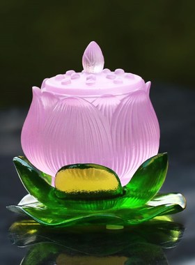 速发琉璃香插杯摆摆件居家桌面托放佛礼用品佛具净水杯垫烛台