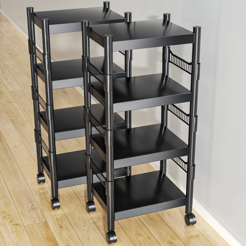 速发厨房夹功置物架落地多层家锅多缝能储物架用具烤箱微波炉收纳