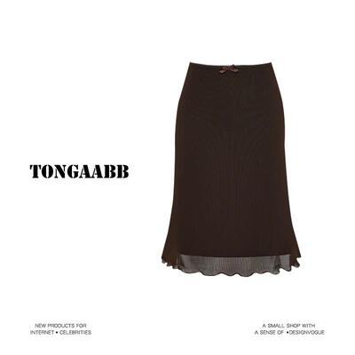 ONGATABPHWB美包式复古辣妹网纱半身裙女夏短季新款高腰显瘦裙臀