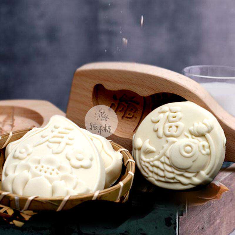 花样卡通做馒头包子模具diy蒸糕馍馍辅食家用鱼月饼木质青团艾果