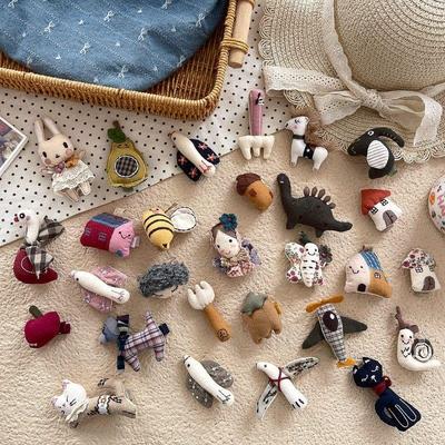 森系手作布艺儿童发夹侧边鸭嘴夹