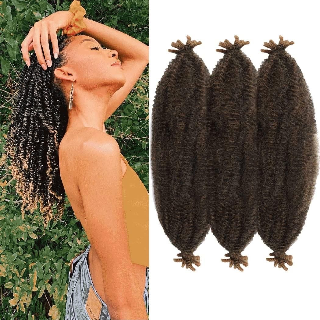 Afro Spring Twist Crochet Braids Hair Kinky Marley Braid假发
