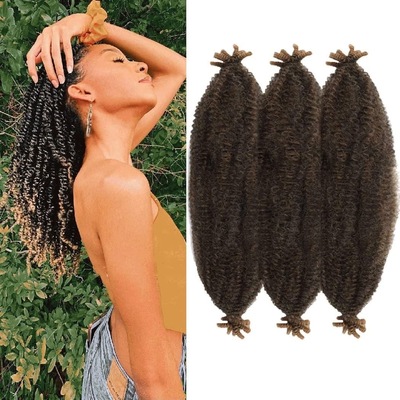 Afro Spring Twist Crochet Braids Hair Kinky Marley Braid假发