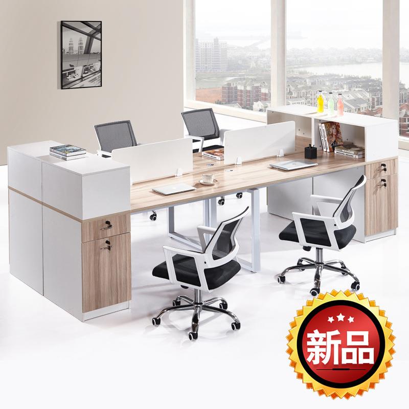 昆明办公家具简约现代员工办公桌椅4、6人位屏风组合工作位电脑桌