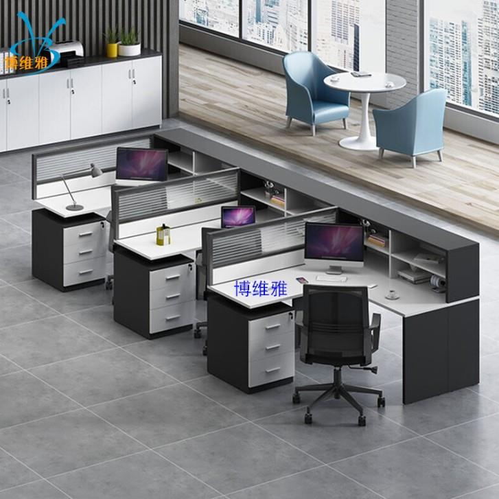 办公家具员工桌办公桌4人位职员办公桌椅组合员工办公桌
