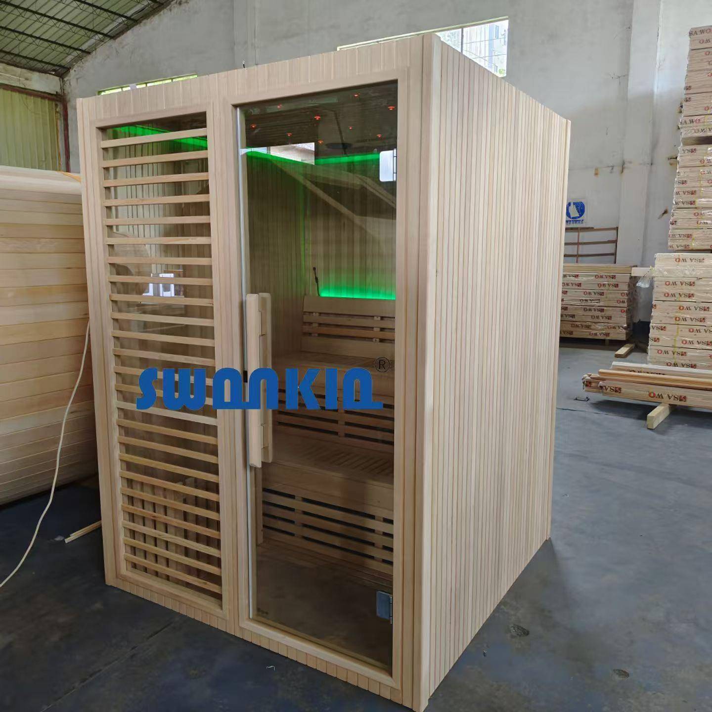 户外铁杉实木汗蒸房传统汗蒸桑拿房移动式桑拿房家庭式汗蒸房承建